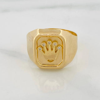 Anillo Sello Corona | Oro Amarillo 18K | 3.45 g | T9 1/4