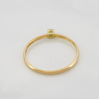 Anillo Solitario Esmeralda 0.5Pts Esmeralda 1Pts | Oro Amarillo 18K | 0.9 g | T7