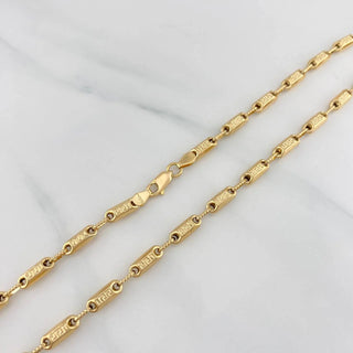 Cadena Rustica Tribal | Oro Amarillo 18K | 13.5 g | 62 cm | 2 mm