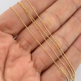 Cadena Militar | Oro Amarillo +3 18K | 2.05gr | 45cm | 0.8mm