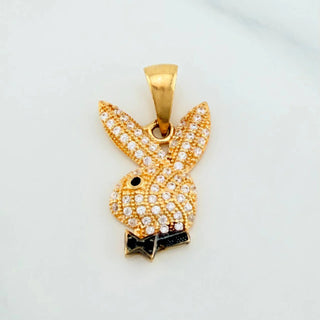 Dije Conejo | Dos Oros Negro Amarillo 18K | 2.1 g | 2.2 cm