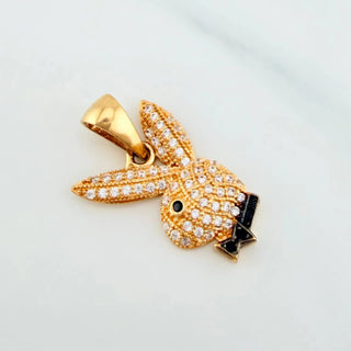 Dije Conejo | Dos Oros Negro Amarillo 18K | 2.1 g | 2.2 cm