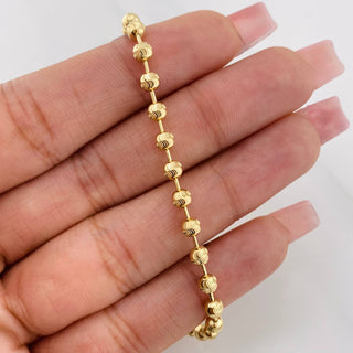 Cadena Militar Media Militar Diamantada | Oro Amarillo 18K | 14.1 g | 46 cm | 3.65 mm