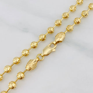 Cadena Militar Media Militar Diamantada | Oro Amarillo 18K | 14.1 g | 46 cm | 3.65 mm