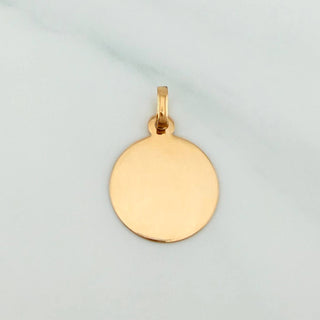 Dije Placa Circular | Oro Amarillo 18K | 0.8 g | 2 cm