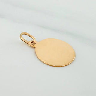 Dije Placa Circular | Oro Amarillo 18K | 0.8 g | 2 cm
