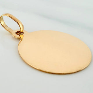 Dije Placa Circular | Oro Amarillo 18K | 0.8 g | 2 cm