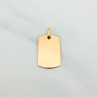 Dije Placa Rectangular Ovalada | Oro Amarillo 18K | 1.1 g | 2.5 cm