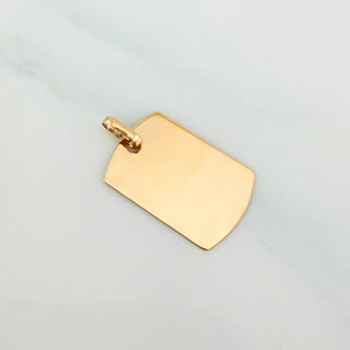 Dije Placa Rectangular Ovalada | Oro Amarillo 18K | 1.1 g | 2.5 cm