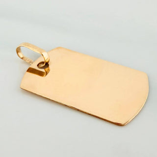 Dije Placa Rectangular Ovalada | Oro Amarillo 18K | 1.1 g | 2.5 cm
