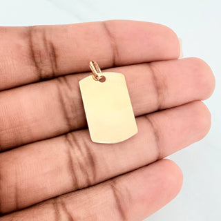 Dije Placa Rectangular Ovalada | Oro Amarillo 18K | 1.1 g | 2.5 cm