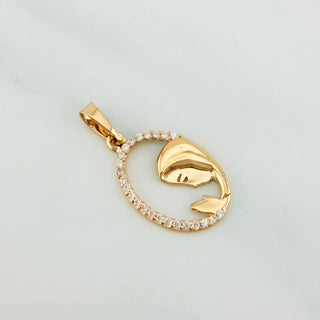 Dije Virgen María | Oro Amarillo 18K | 0.95 g | 2.5 cm
