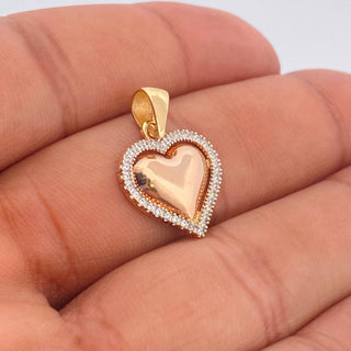 Dije Corazón | Dos Oros Blanco Rosa 18K | 2.05 g