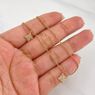 Cadena Aro Seguido Flor | Oro Rosa 18K | 5.6 g | 45 cm | 1.34 mm