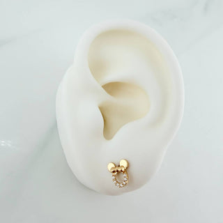 Topos Silueta Ratona | Oro Amarillo 18K | 1.25 g | 7.55 mm