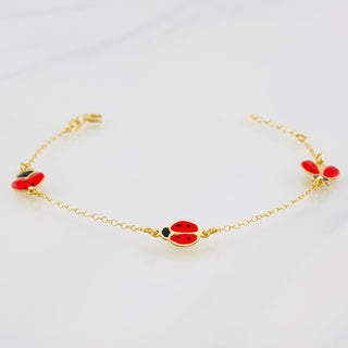 Pulso Aro Seguido Mariquitas | Oro Amarillo 18K | 1.8 g | 16 cm | 1 mm