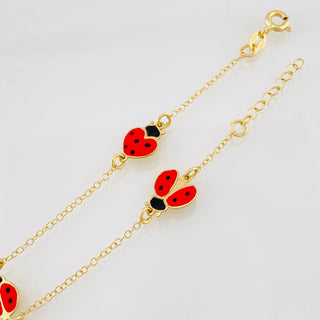 Pulso Aro Seguido Mariquitas | Oro Amarillo 18K | 1.8 g | 16 cm | 1 mm