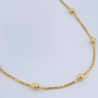 Cadena Veneciana Esferas 7.1g / 45cm / 4mm Oro Amarillo +3 18K