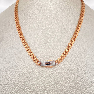 Cadena Cubano Monaco | Oro Blanco / Oro Rosa 18K | 19.25 g | 61 cm | 4.85 mm