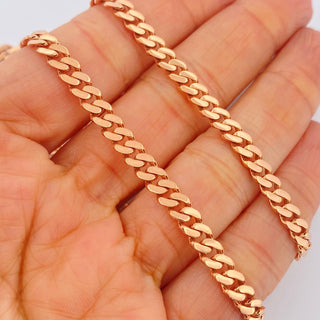 Cadena Cubano Monaco | Oro Blanco / Oro Rosa 18K | 19.25 g | 61 cm | 4.85 mm