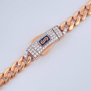 Cadena Cubano Monaco | Oro Blanco / Oro Rosa 18K | 19.25 g | 61 cm | 4.85 mm