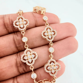 Pulso Trebol | Oro Amarillo 18K | 13.3 g | 19.3 cm | 11.5 mm